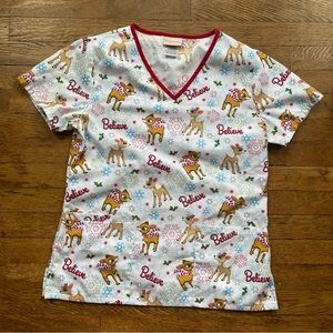 XS Christmas Rudolph the red nose reindeer-scrub top-